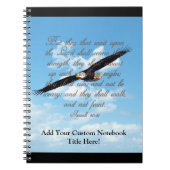 イーグルスのアイザイアの40:31のクリスチャンの聖書として翼 ノートブック (正面)