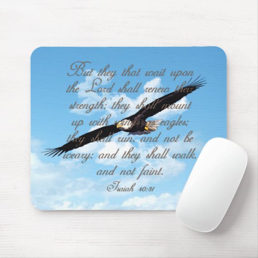 イーグルスのアイザイアの40:31のクリスチャンの聖書として翼 マウスパッド (マウス)