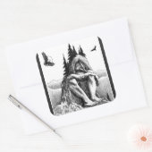 イーグルスのスケッチ作品で夢を見る スクエアシール (封筒)