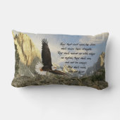 イーグルスの聖書の詩のアイザイアの40:31として翼 ランバークッション (裏面)