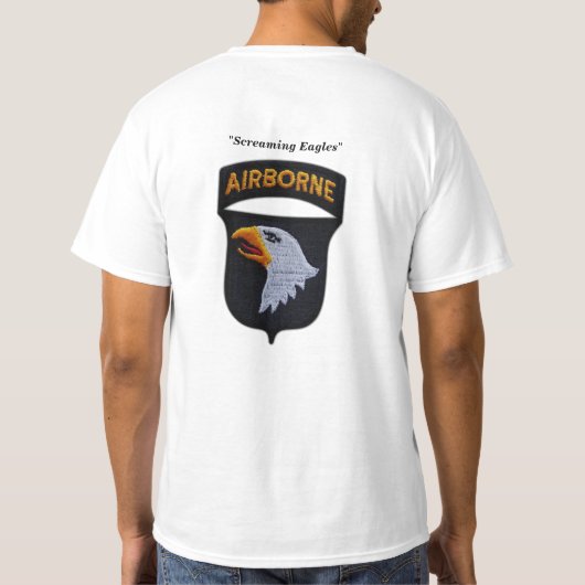 イーグルスを叫ぶ第101回ABN空挺師団パッチ Tシャツ (裏面)