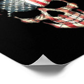 イーグルスカル米国国旗 ポスター (角)