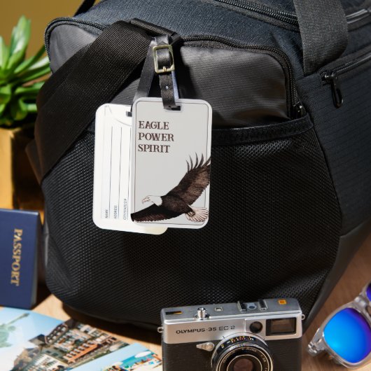 イーグルスピリットアニマルオリジナルアート ラゲッジタグ (正面&裏面)