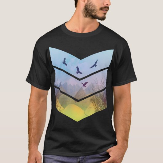 イーグルス山グランジ景色 Tシャツ (正面)
