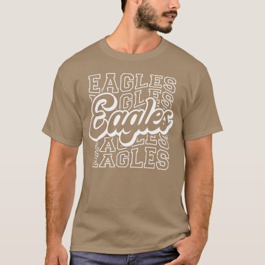 イーグルス飛んでいるヴィンテージバ感動的ードホーク Tシャツ (正面)