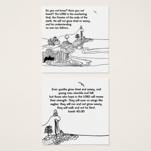 イーグルス・クリスチャン・ノテカードのような翼 (正面&裏面)