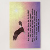 イーグルス・クリスチャン・バイブル・バースとして羽ばたきする ジグソーパズル (縦)