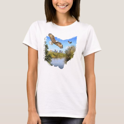 イーグルスSciotoの川のコロンブスオハイオ州レディースTシャツ Tシャツ (正面)