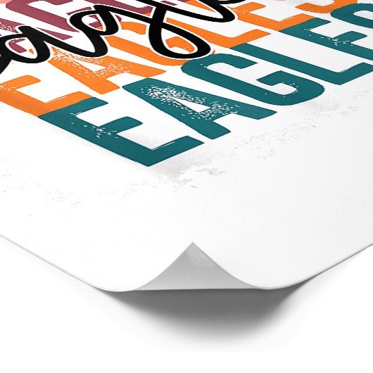 イーグルズスクールスポーツファンチームスピリット ポスター (角)