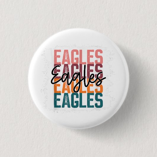 イーグルズスクールスポーツファンチームスピリット 缶バッジ (正面)