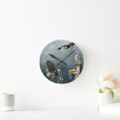 イーグルズトーテムポール&フォレストファンタジーアートクロック ラウンド壁時計 (ホーム)