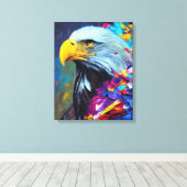 イーグルハゲ・イーグル動物発見アドベンチャー自然 キャンバスプリント (インサイチュ (ウッドフロア))