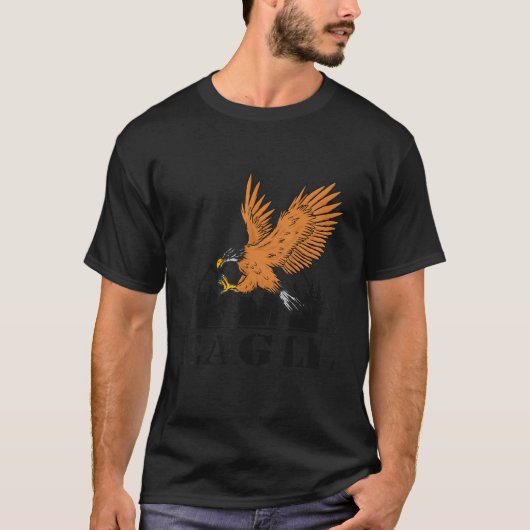 イーグルバード鷹狩り鳥の餌食《鳥》ハヤブサ Tシャツ (正面)