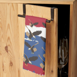 イーグルバードUSA愛国米国国旗 キッチンタオル