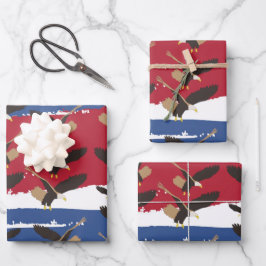 イーグルバードUSA愛国米国国旗 ラッピングペーパーシート