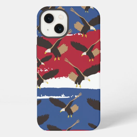 イーグルバードUSA愛国米国国旗 iPhoneケース (裏面)