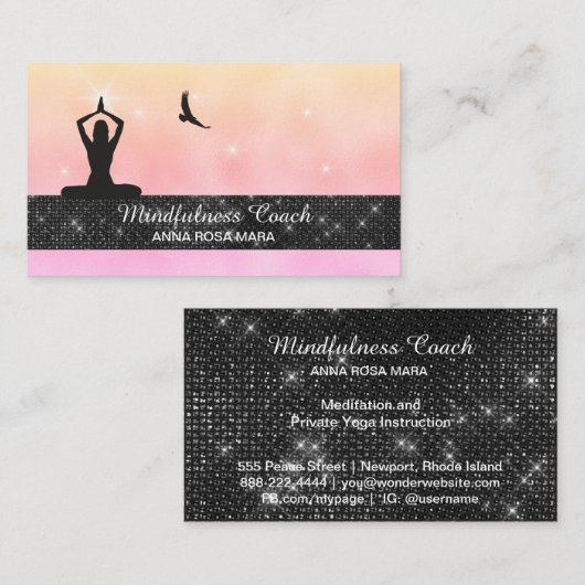 *～*イーグルパステルヨガのグラデーショングリッター 名刺 (正面/裏面)