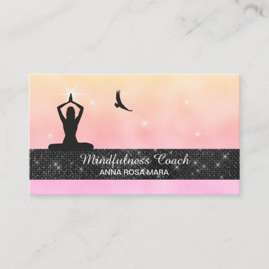 *～*イーグルパステルヨガのグラデーショングリッター 名刺 (正面)