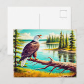 イーグルパーチオンブランチバイレイクパステルチョーク ポストカード (正面/裏面)