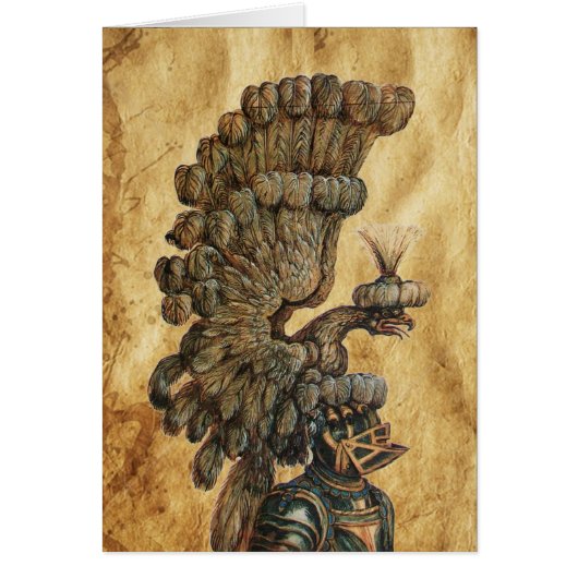 イーグルパーチメント付きアンティーク騎士ヘルメット (正面)