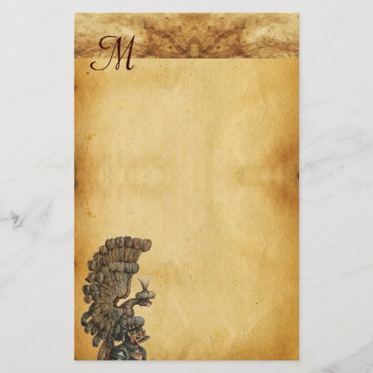 イーグルパーチメント付きアンティーク騎士ヘルメット 便箋 (正面)