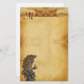 イーグルパーチメント付きアンティーク騎士ヘルメット 便箋 (正面/裏面)