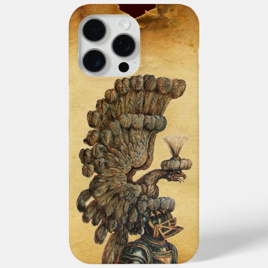 イーグルパーチメント付きアンティーク騎士ヘルメット Case-Mate iPhoneケース (裏面)