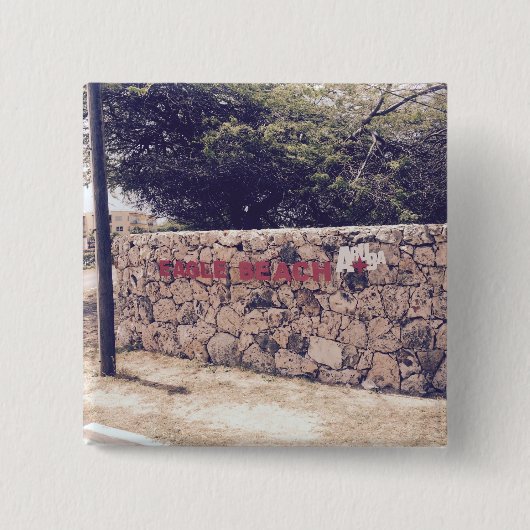 イーグルビーチ- 2インチスクエアボタン 缶バッジ (正面)