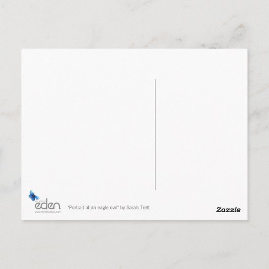イーグルフクロウ葉書のポートレート ポストカード (裏面)