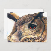イーグルフクロウ葉書のポートレート ポストカード (正面/裏面)