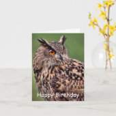 イーグルフクロウ誕生日カード カード (黄色い花)