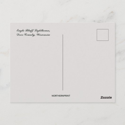 イーグルブラフライトハウスドアカントリーウィスコンシン ポストカード (裏面)