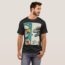 イーグルヘッドと恐竜の着色Tシャツ Tシャツ