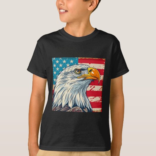 イーグルヘッド米国国旗 Tシャツ (正面)