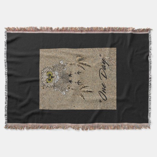 イーグルベビーと砂の足跡"1日" スローブランケット (正面)