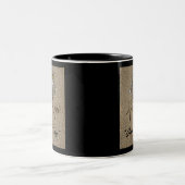 イーグルベビーと砂の足跡"1日" ツートーンマグカップ (中央)