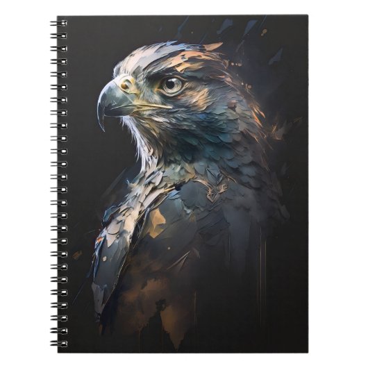 イーグルポートレート動物自然絵を描野生動物の芸術 ノートブック (正面)
