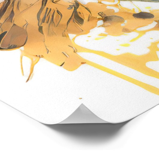 イーグルポートレート絵を描動物の野生動物アウトドア ポスター (角)