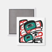 イーグルマグネット – NW先住民フォルムラインスタイル マグネット (正面/裏面)