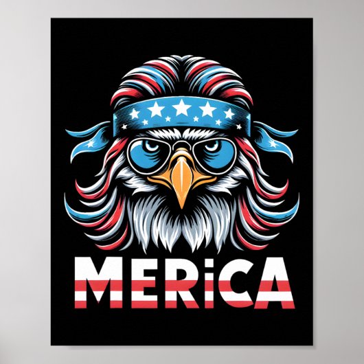 イーグルマレーSungles Merica Usaアメリカ国旗4日 ポスター (正面)