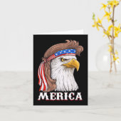 イーグルミュレット7月4日アメリカ合衆国国旗Merica カード (黄色い花)