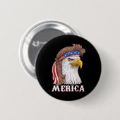 イーグルミュレット7月4日アメリカ合衆国国旗Merica 缶バッジ (正面&裏面)