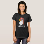 イーグルミュレット7月4日アメリカ国旗Merica Tシャツ (正面フル)