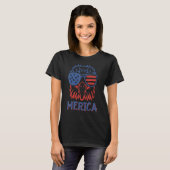 イーグルミュレット7月4日アメリカ国旗Merica Tシャツ (正面フル)