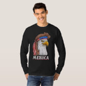 イーグルミュレット7月4日アメリカ国旗Merica Tシャツ (正面フル)