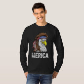 イーグルミュレット7月4日アメリカ国旗Merica Tシャツ (正面フル)