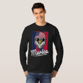 イーグルメリカン国旗のワシ愛国心 Tシャツ (正面フル)
