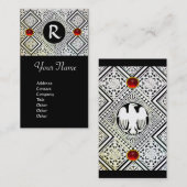 イーグルモノグラム、明るい赤ルビー 名刺 (正面/裏面)