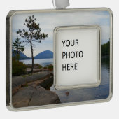 イーグルレイクアットアカディア国立公園 シルバープレートフレームオーナメント (右)