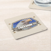 イーグルレフリーダムリングや輪 スクエアペーパーコースター (アングル)